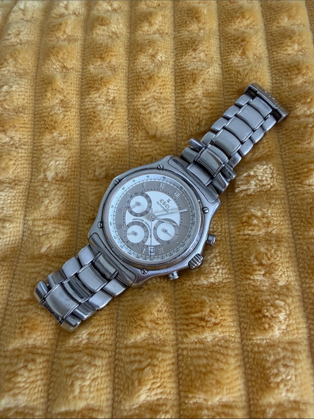 Ebel Stainless Steel Chronograph Watch - Silver Dial